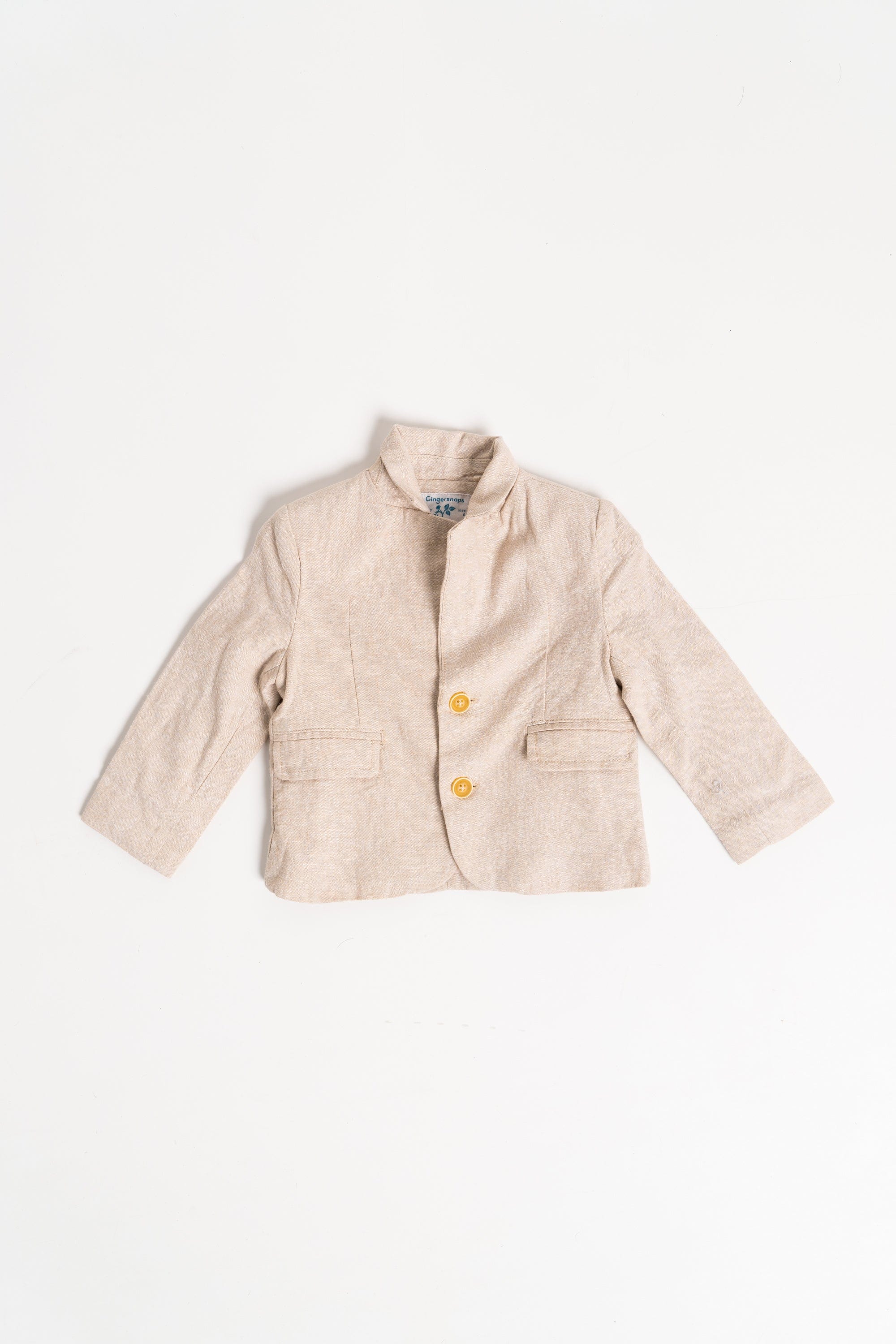 جينجرسنابس جاكيت سادة بأزرار أمامية كم طويل أولادي بيج