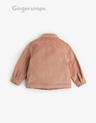 جينجرسنابس سترة رضع أولادي أزرار أمامية وجيوب كم طويل بيج