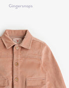 جينجرسنابس سترة رضع أولادي أزرار أمامية وجيوب كم طويل بيج