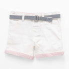 جينجرسنابس شورت جينز أبيض بحزام رضع ولادي أبيض