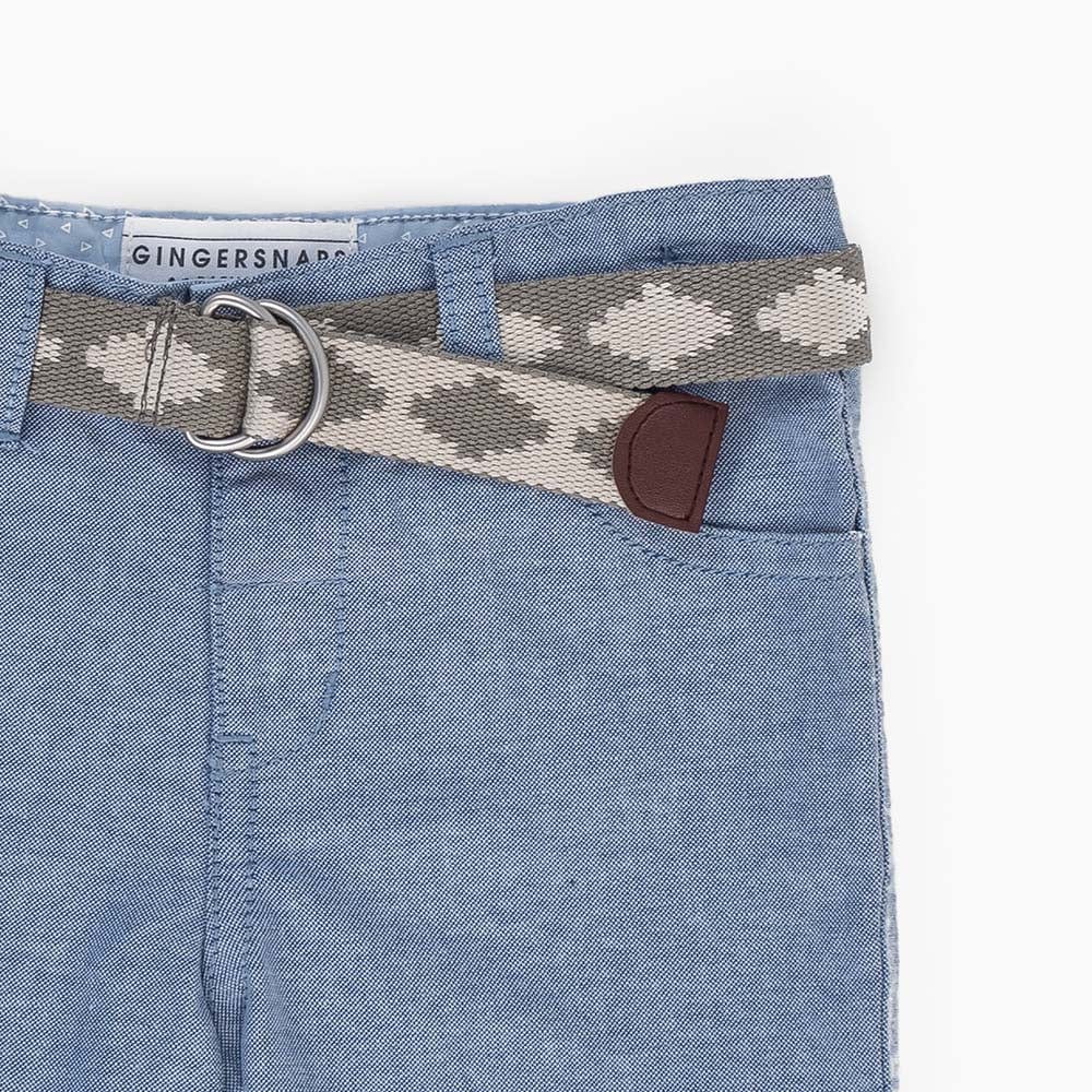 جينجرسنابس شورت قصير بثنية ولادي رضع أزرق غامق