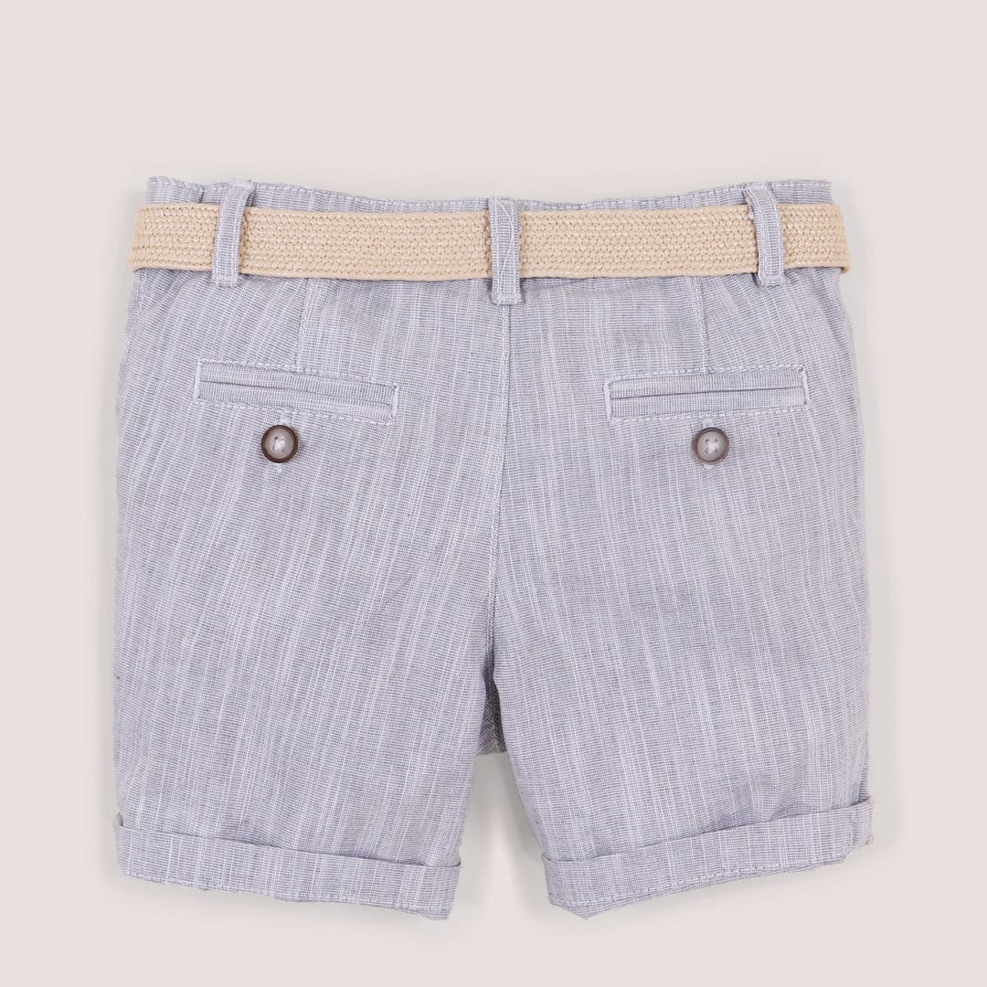 جينجرسنابس شورت بيبي ولاد مشبح ملحق بحزام رمادي