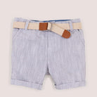 جينجرسنابس شورت بيبي ولاد مشبح ملحق بحزام رمادي