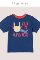 جينجرسنابس بيجامة اولاد رضع بطبعة بطل خارق ازرق واحمر