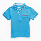 جينجرسنابس تيشيرت بولو أولادي سادة بجيب علي الصدر ازرق جينز