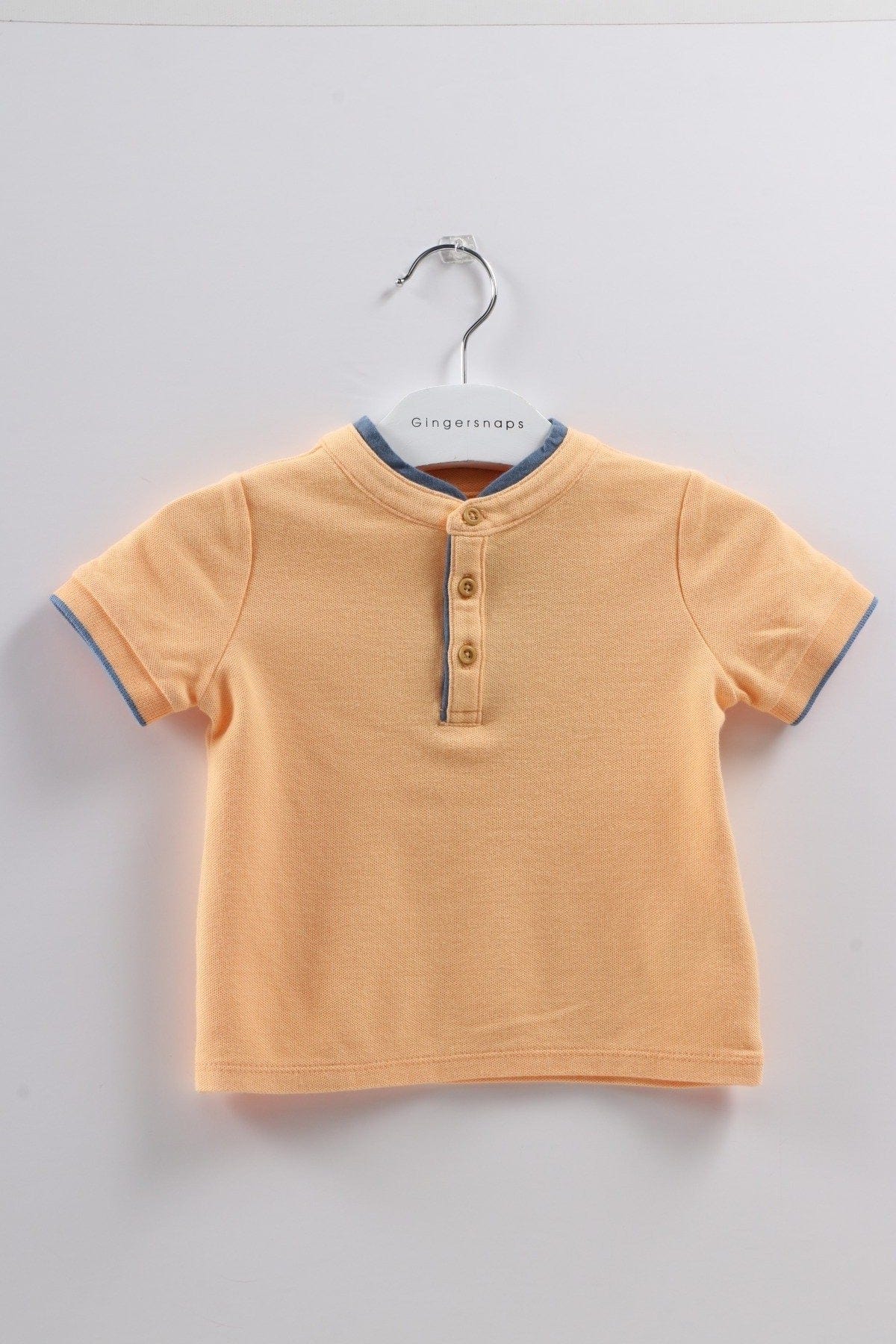 جينجرسنابس تيشيرت بولو ربع رقبة برتقالي فاتح