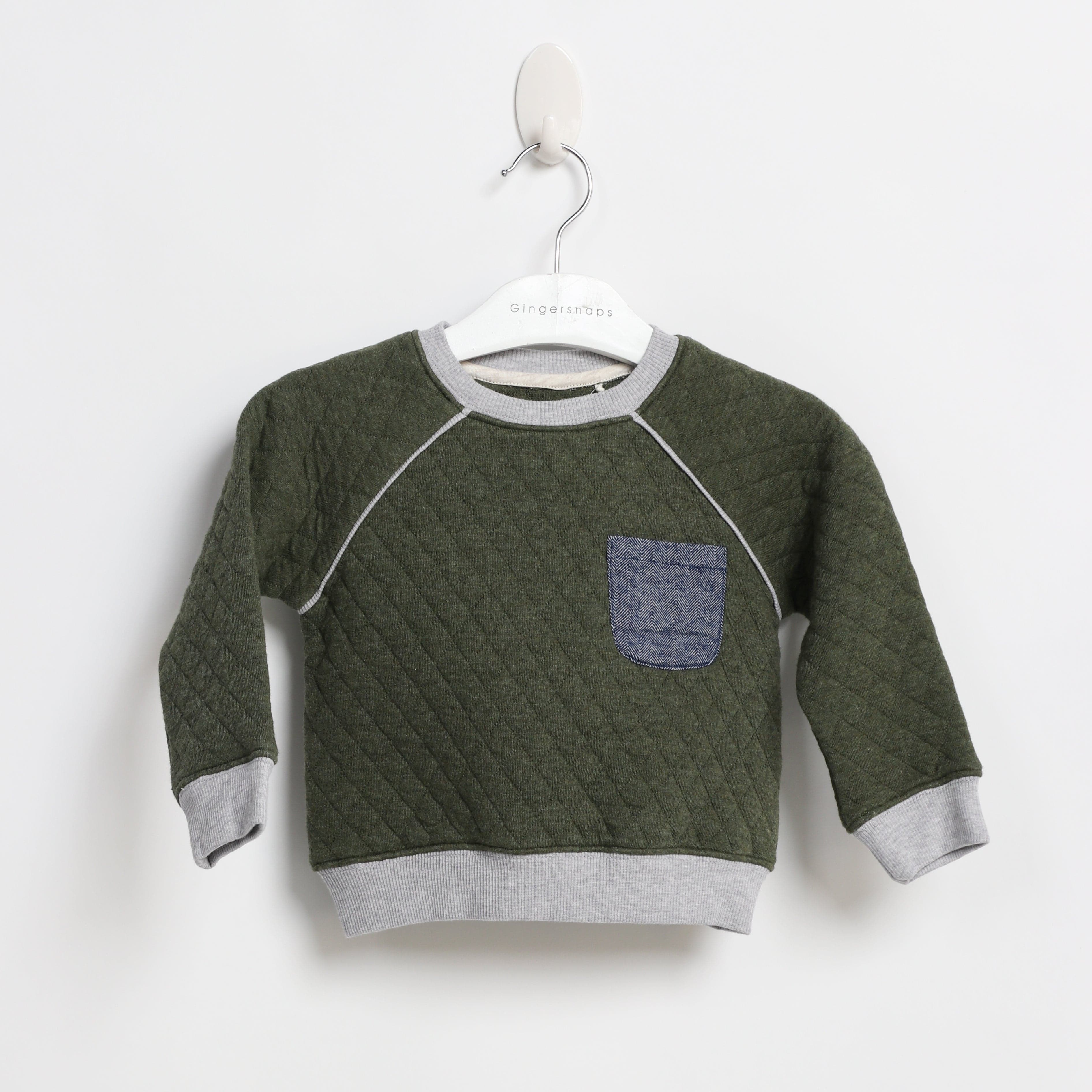 جينجرسنابس بلوفر ولادي مضلع سادة كم طويل أخضر