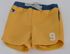 جينجرسنابس شورت سادة برباط أمامي ولادي رضع أصفر/أزرق داكن
