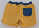 جينجرسنابس شورت سادة برباط أمامي ولادي رضع أصفر/أزرق داكن
