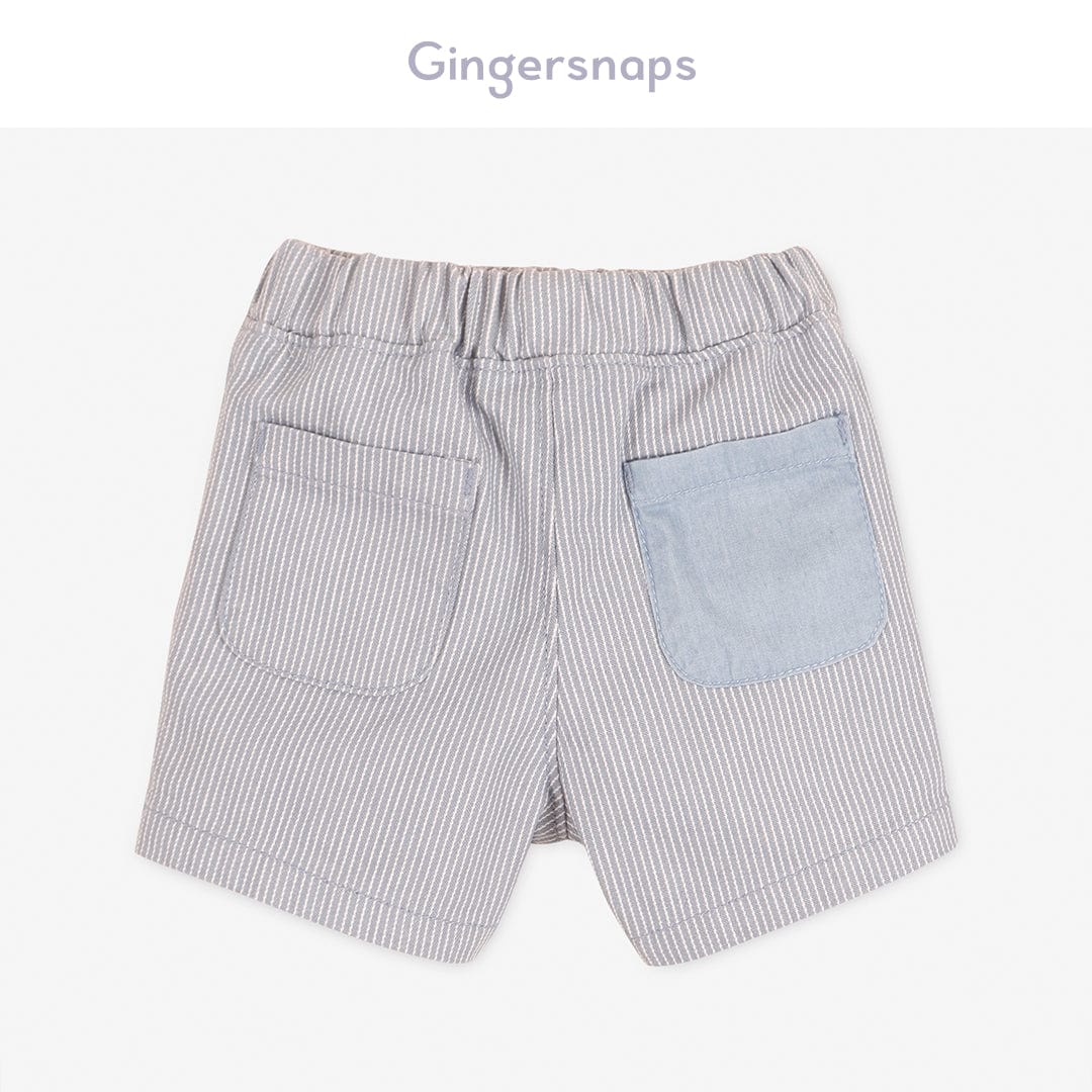 جينجرسنابس شورت أولادي خروج مخطط ملحق بحزام أزرق/أبيض