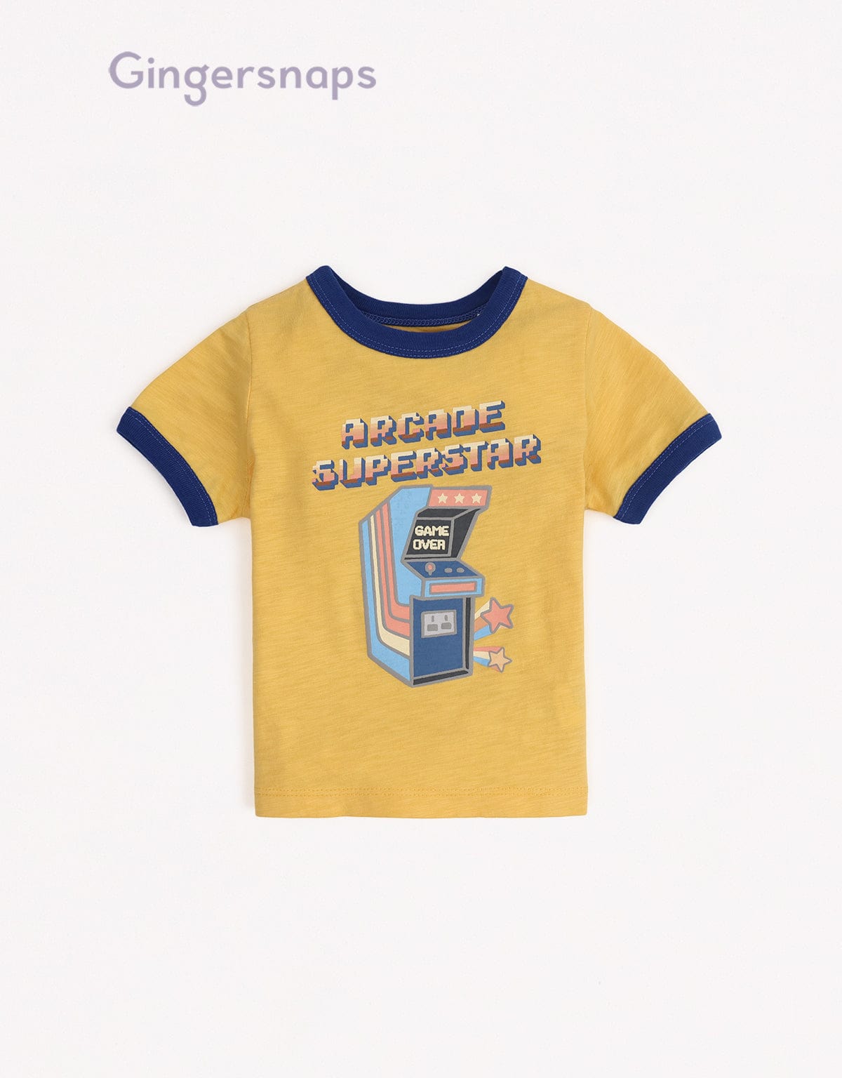 جينجرسنابس تي شيرت بيبي أولاد بطبعة فيديو جيم أصفر