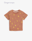 جينجرسنابس تي شيرت بيبي أولاد بنمط موز البيج