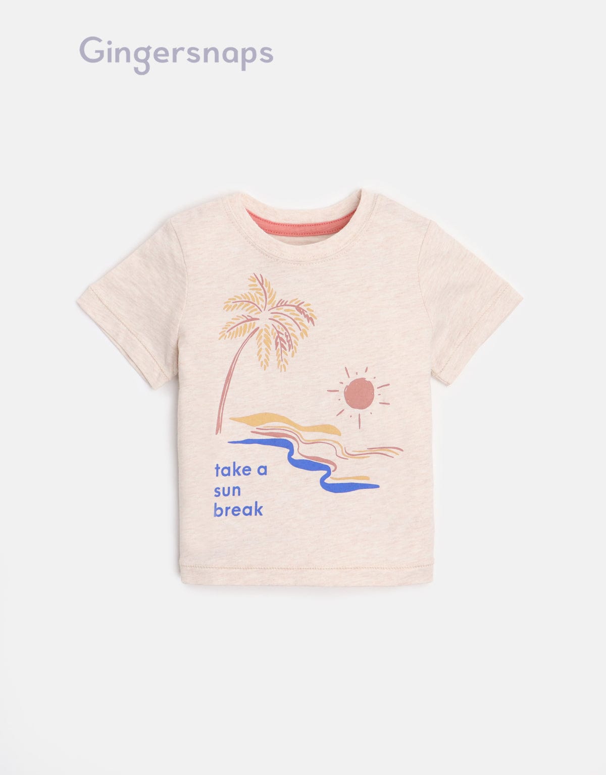 جينجرسنابس تي شيرت بيبي أولاد بطبعة منظر طبيعي البيج