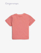 جينجرسنابس تي شيرت بيبي أولاد بتطريز على الصدر وردي
