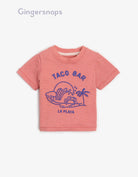 جينجرسنابس تي شيرت بيبي أولاد بتطريز على الصدر وردي