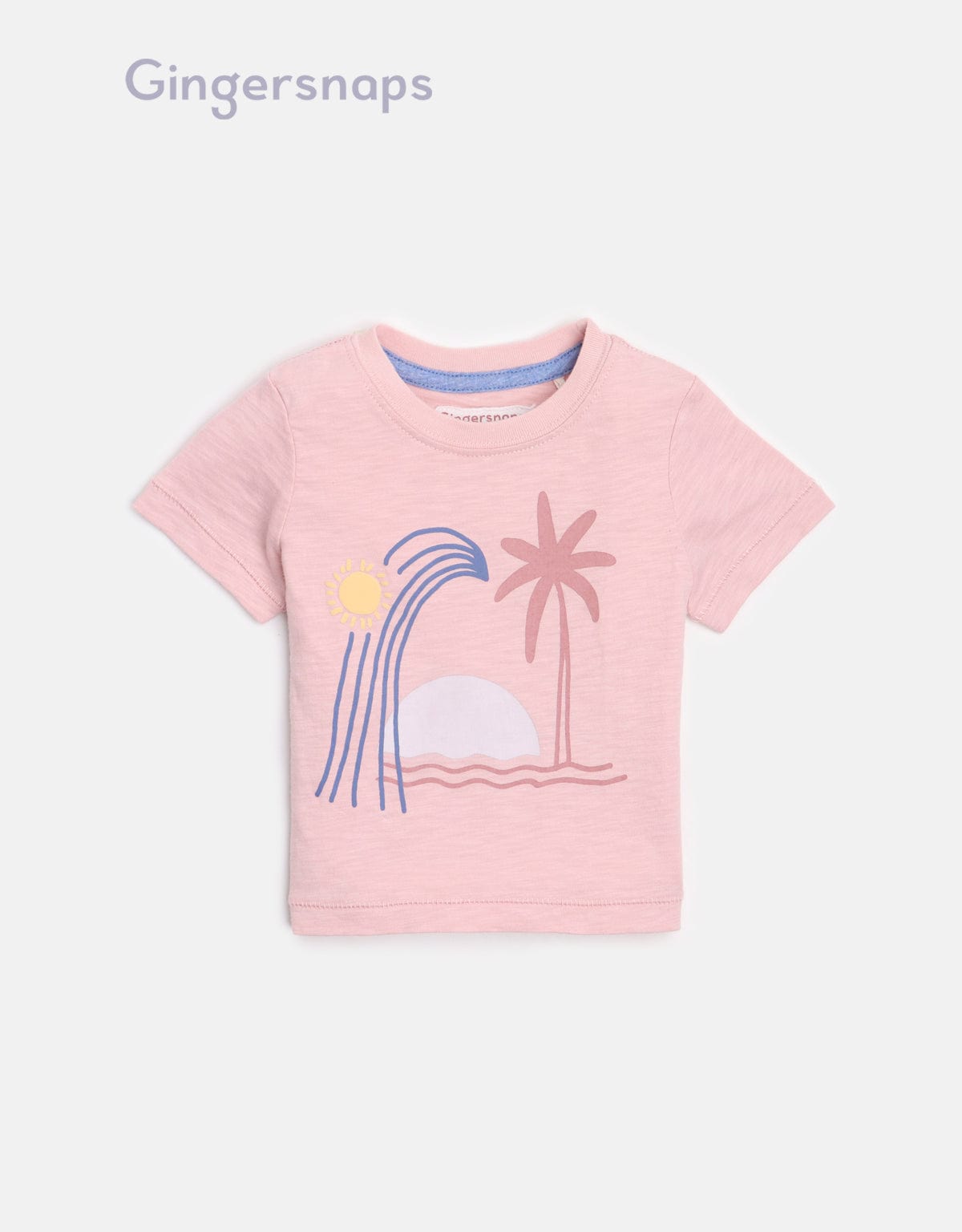 جينجرسنابس تي شيرت بيبي أولاد بطبعة نخل وماء وردي