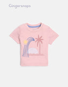 جينجرسنابس تي شيرت بيبي أولاد بطبعة نخل وماء وردي