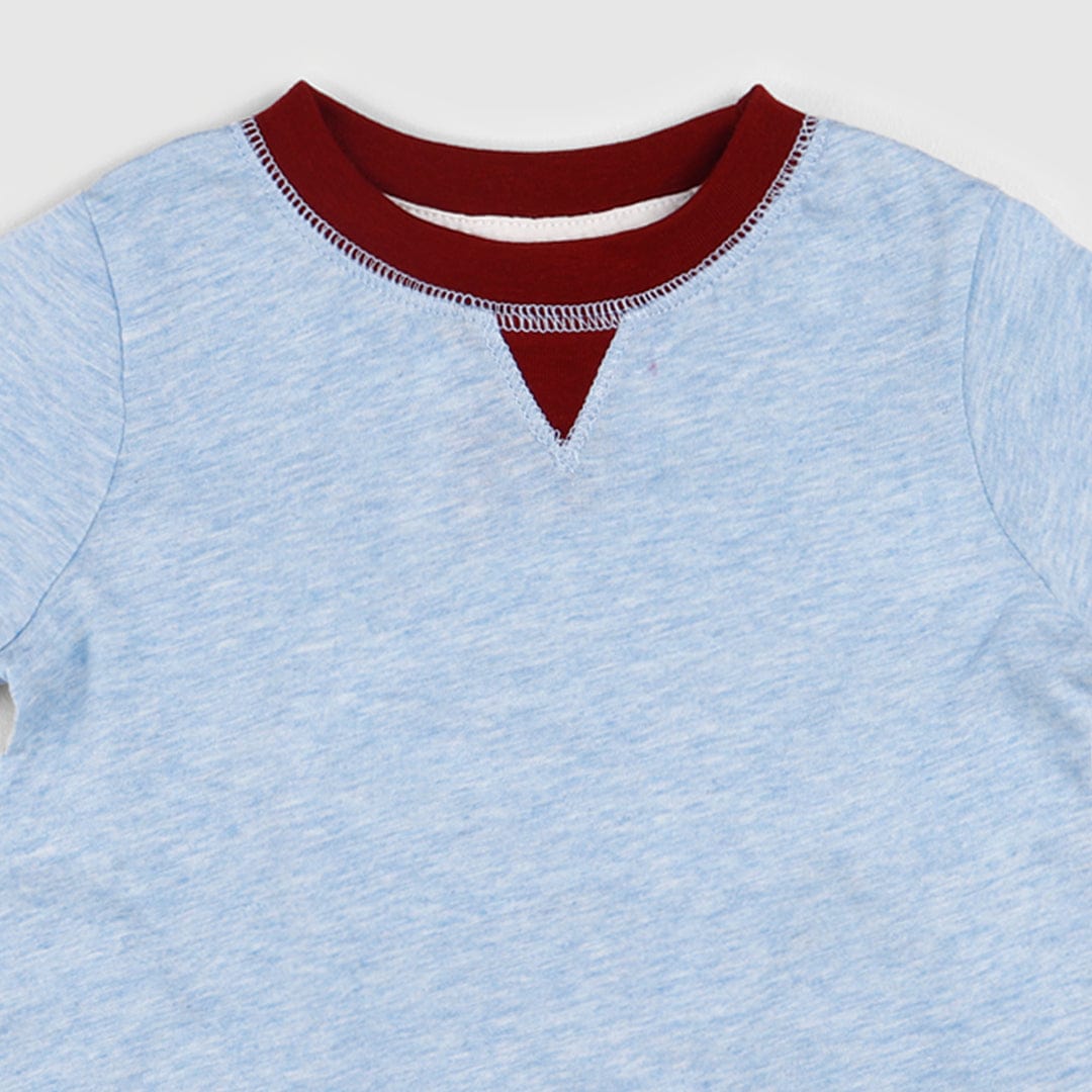 جينجرسنابس تي شيرت رضع ولادي صيفي بحواف مطرزة أزرق