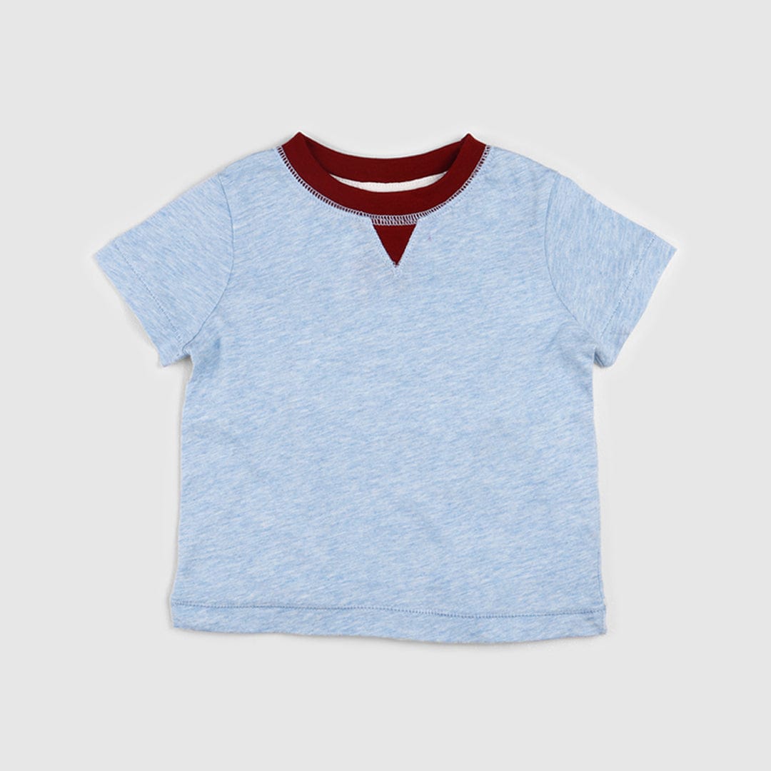جينجرسنابس تي شيرت رضع ولادي صيفي بحواف مطرزة أزرق