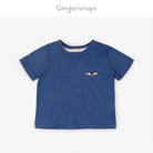 جينجرسنابس تي شيرت ولادي للرضع سادة بجيب أزرق وردي