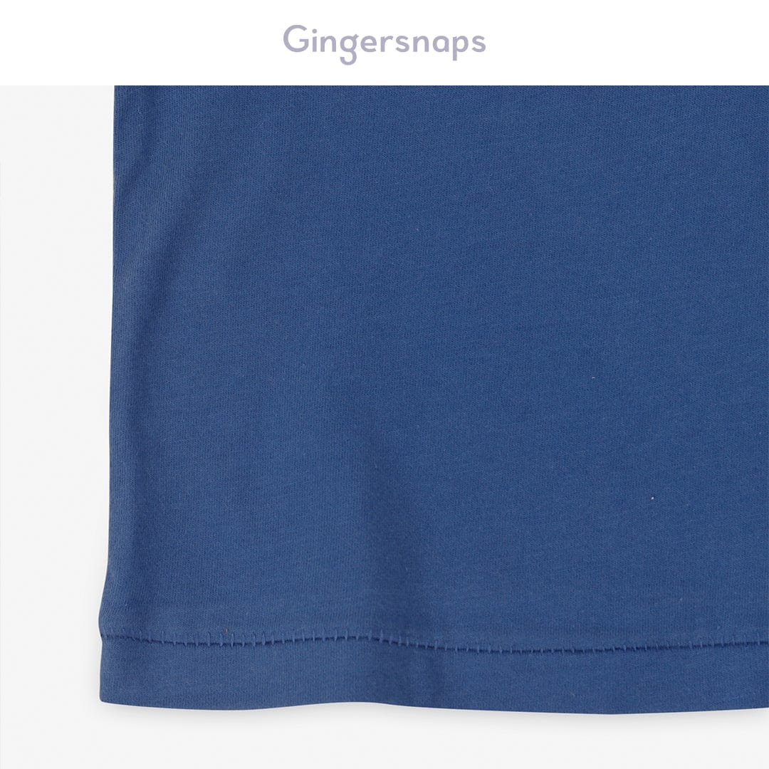 جينجرسنابس تي شيرت ولادي للرضع سادة بجيب أزرق وردي