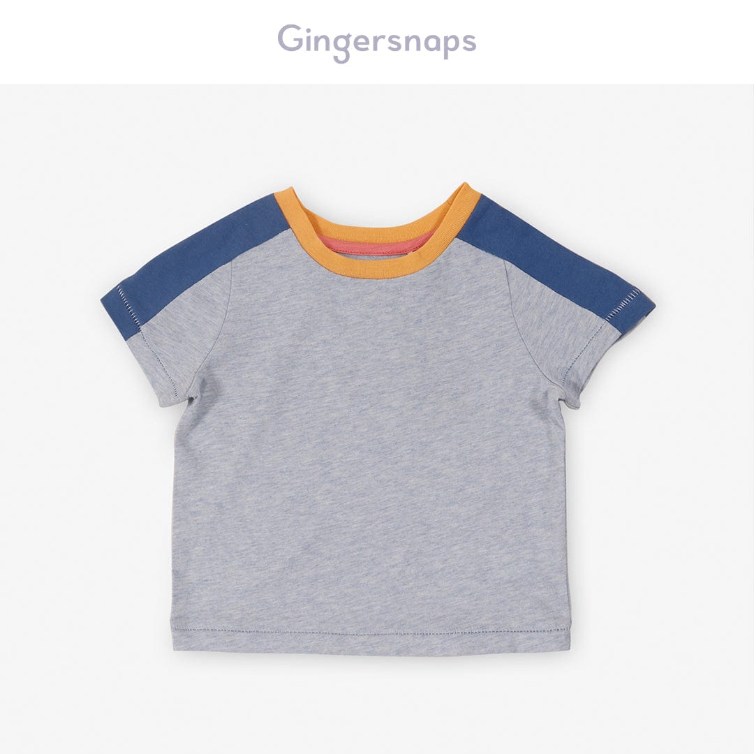 جينجرسنابس تي شيرت ولادي للرضع سادة بألوان متعددة أزرق