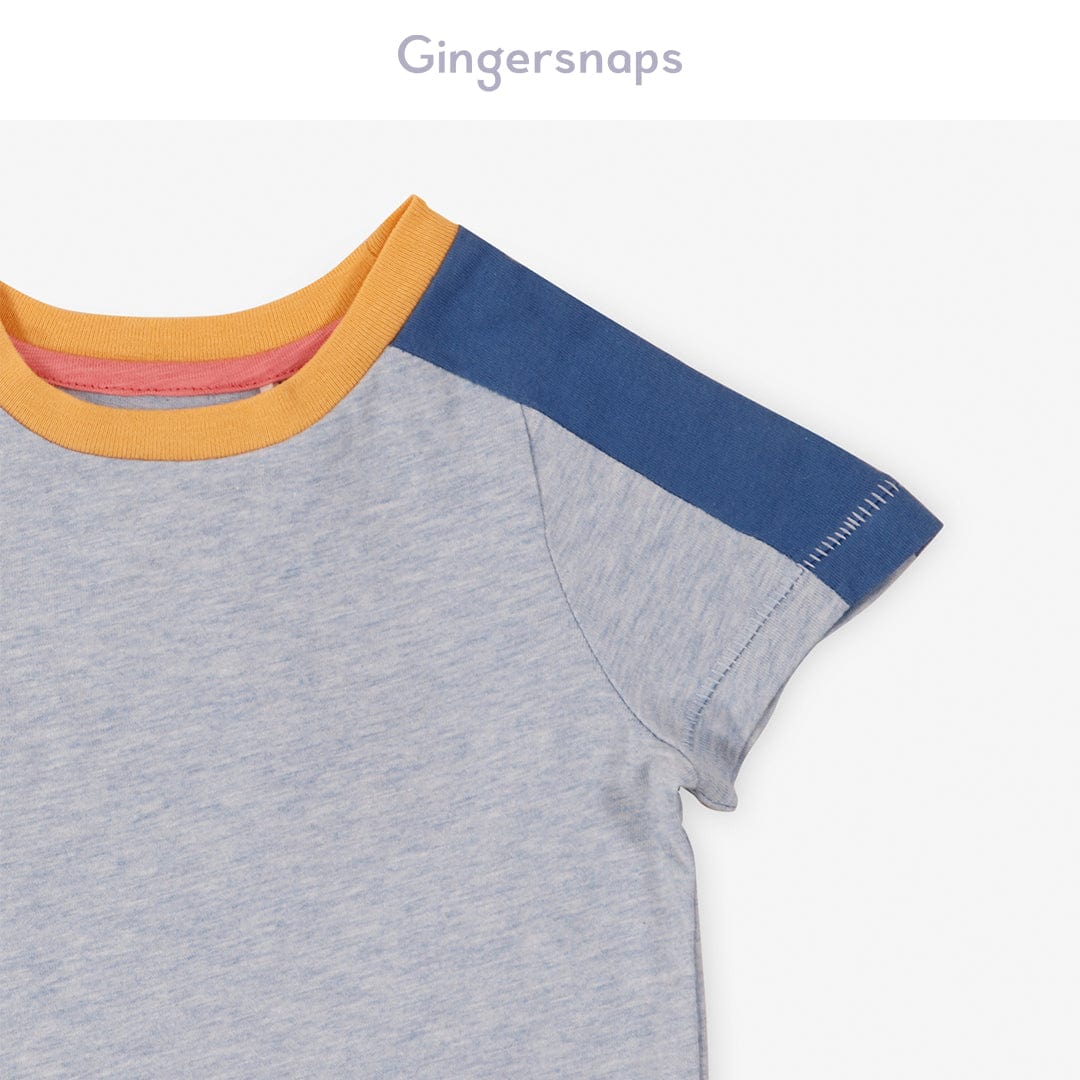 جينجرسنابس تي شيرت ولادي للرضع سادة بألوان متعددة أزرق