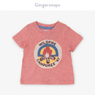 جينجرسنابس تي شيرت ولادي للرضع مطبوعة بياقة دائرية أحمر