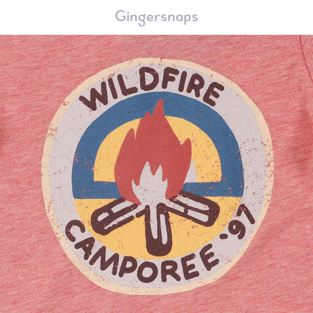 جينجرسنابس تي شيرت ولادي للرضع مطبوعة بياقة دائرية أحمر