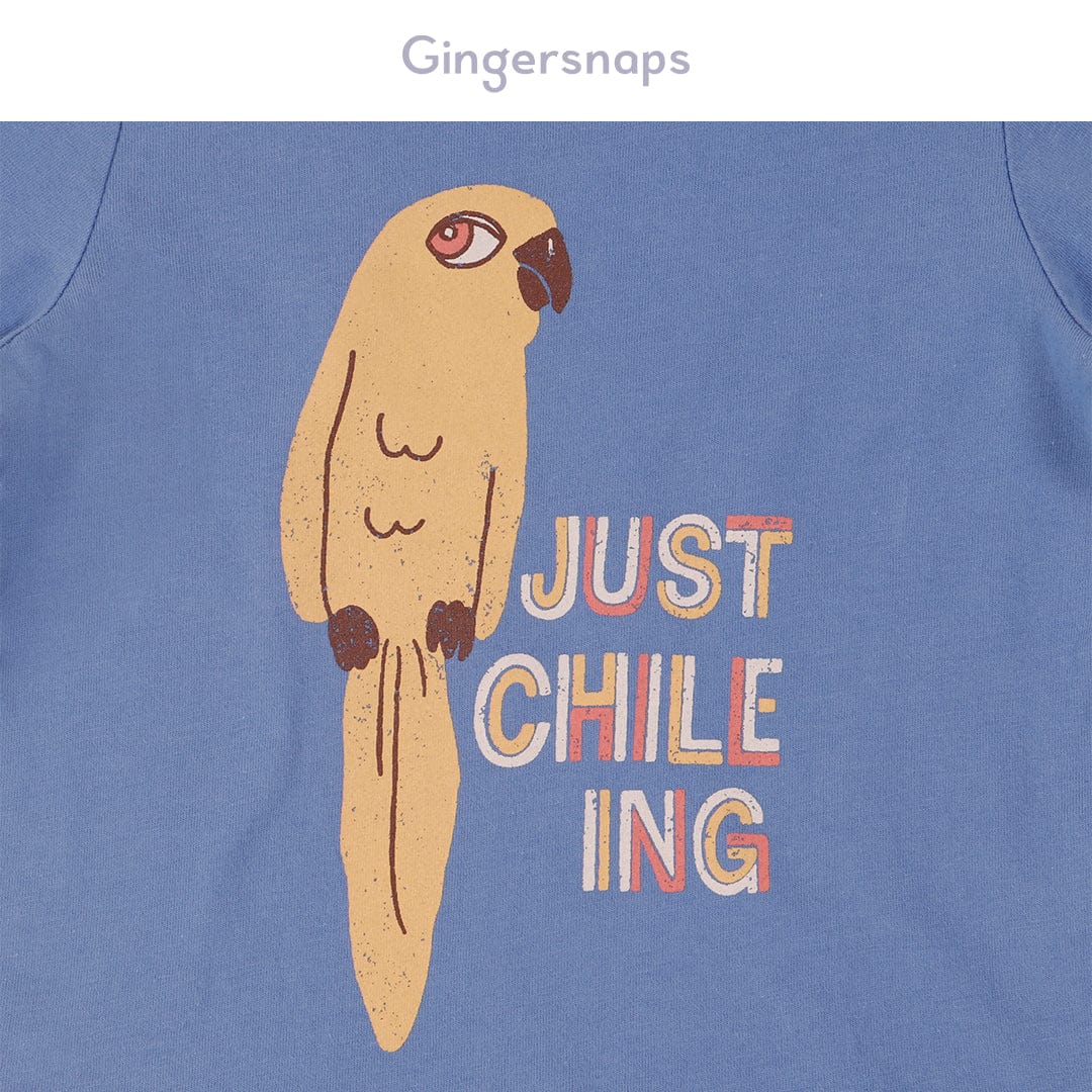 جينجرسنابس تي شيرت ولادي للرضع بطبعة عصفورة فيروزي