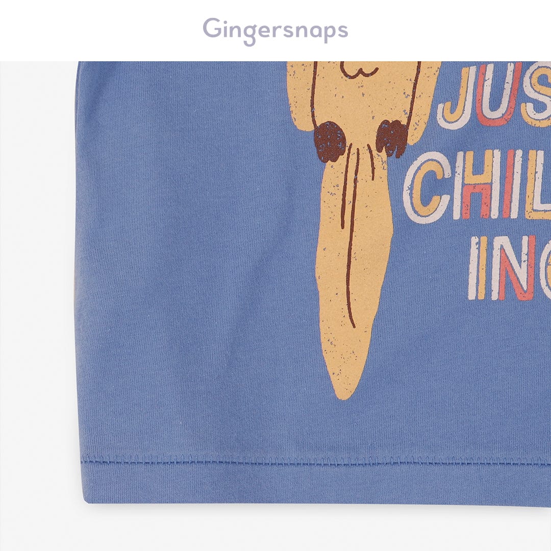 جينجرسنابس تي شيرت ولادي للرضع بطبعة عصفورة فيروزي