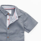 جينجرسنابس قميص منقوش بنص كم بولو ولادي رضع أزرق متعدد