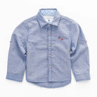 جينجرسنابس قميص منقط بجيوب كم طويل رضع أولادي أزرق غامق