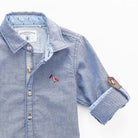 جينجرسنابس قميص منقط بجيوب كم طويل رضع أولادي أزرق غامق