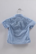 جينجرسنابس قميص منقوش بياقة نص كم رضع أولادي أزرق فاتح