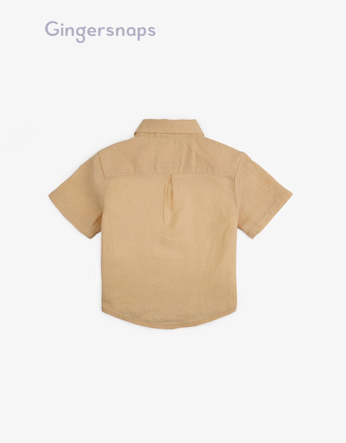 جينجرسنابس قميص سادة بجيوب أمامية نص كم أطفال أصفر
