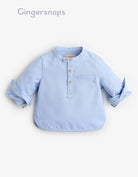 جينجرسنابس قميص سادة كم طويل رضع أولادي أزرق