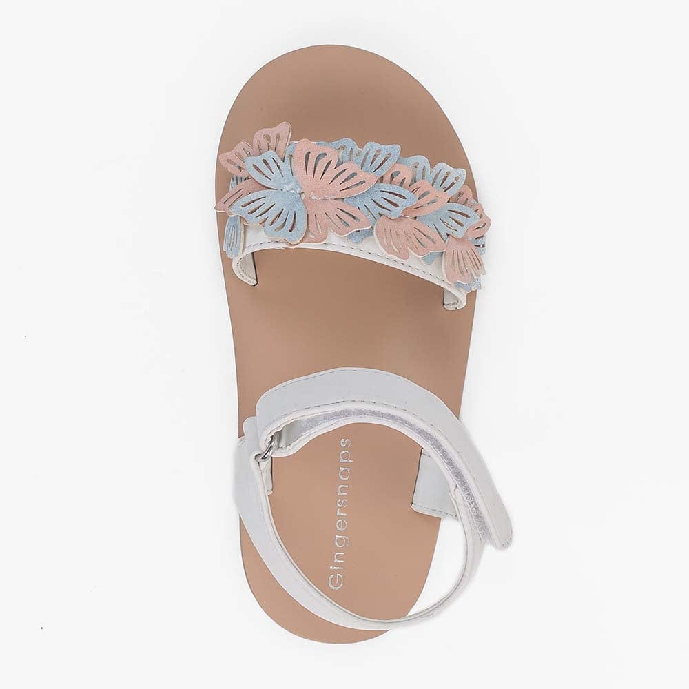 جينجرسنابس صندل بناتي رضع كاجول مسطح أبيض