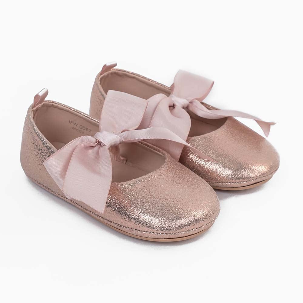 جينجرسنابس حذاء بناتي رضع بفيونكة وردي