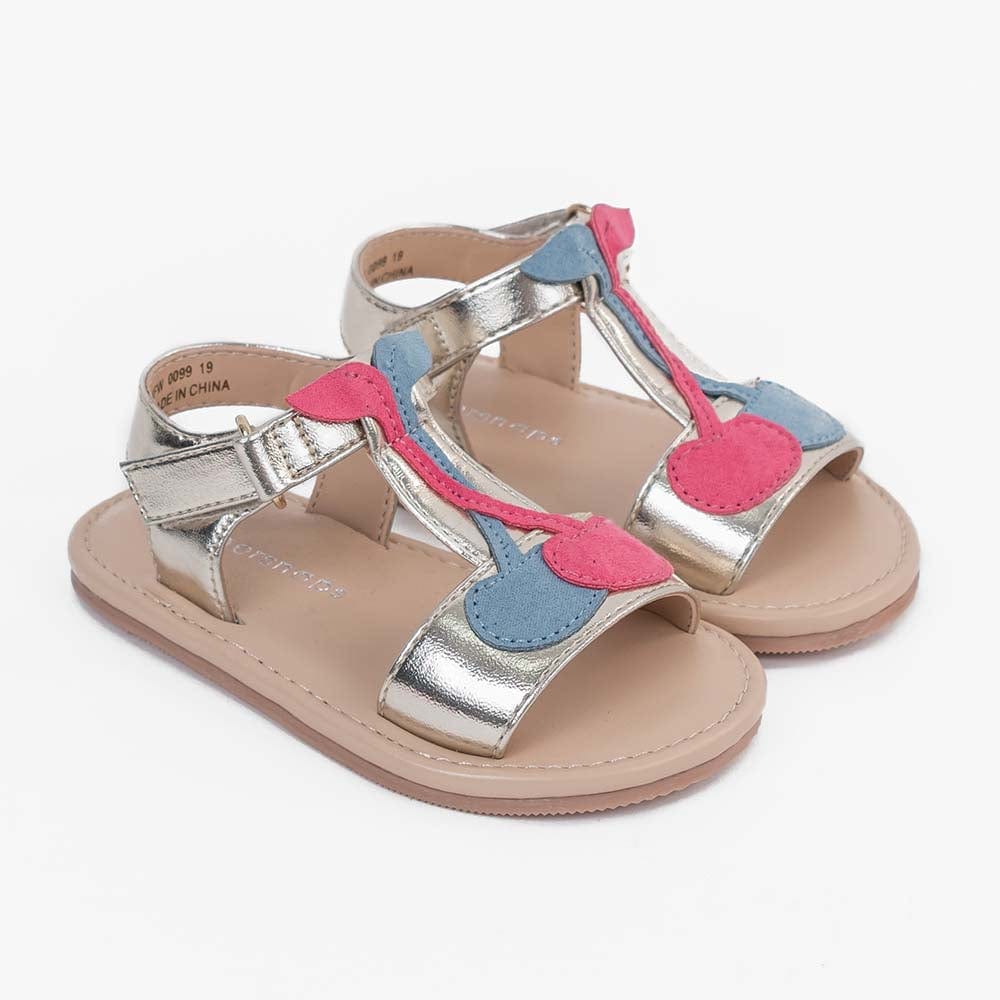 جينجرسنابس صندل بناتي رضع لامع بحزام ذهب