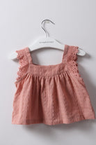 جينجرسنابس بلوزة صوف مطرزة بناتي زهري