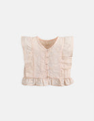 جينجرسنابس بلوزة مخططة بالعرض مع دانتيل على الياقة بناتي رضع أحمر بنفسجي