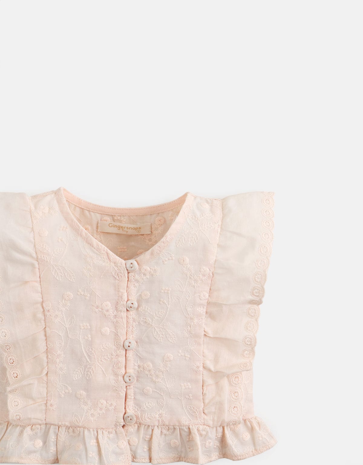 جينجرسنابس بلوزة مخططة بالعرض مع دانتيل على الياقة بناتي رضع أحمر بنفسجي