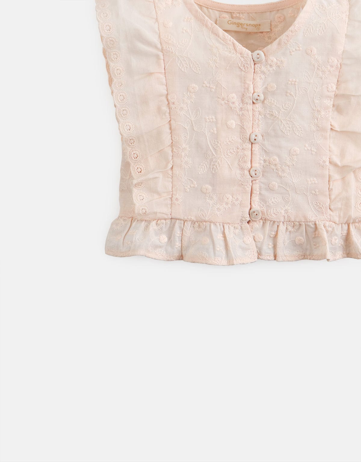 جينجرسنابس بلوزة مخططة بالعرض مع دانتيل على الياقة بناتي رضع أحمر بنفسجي