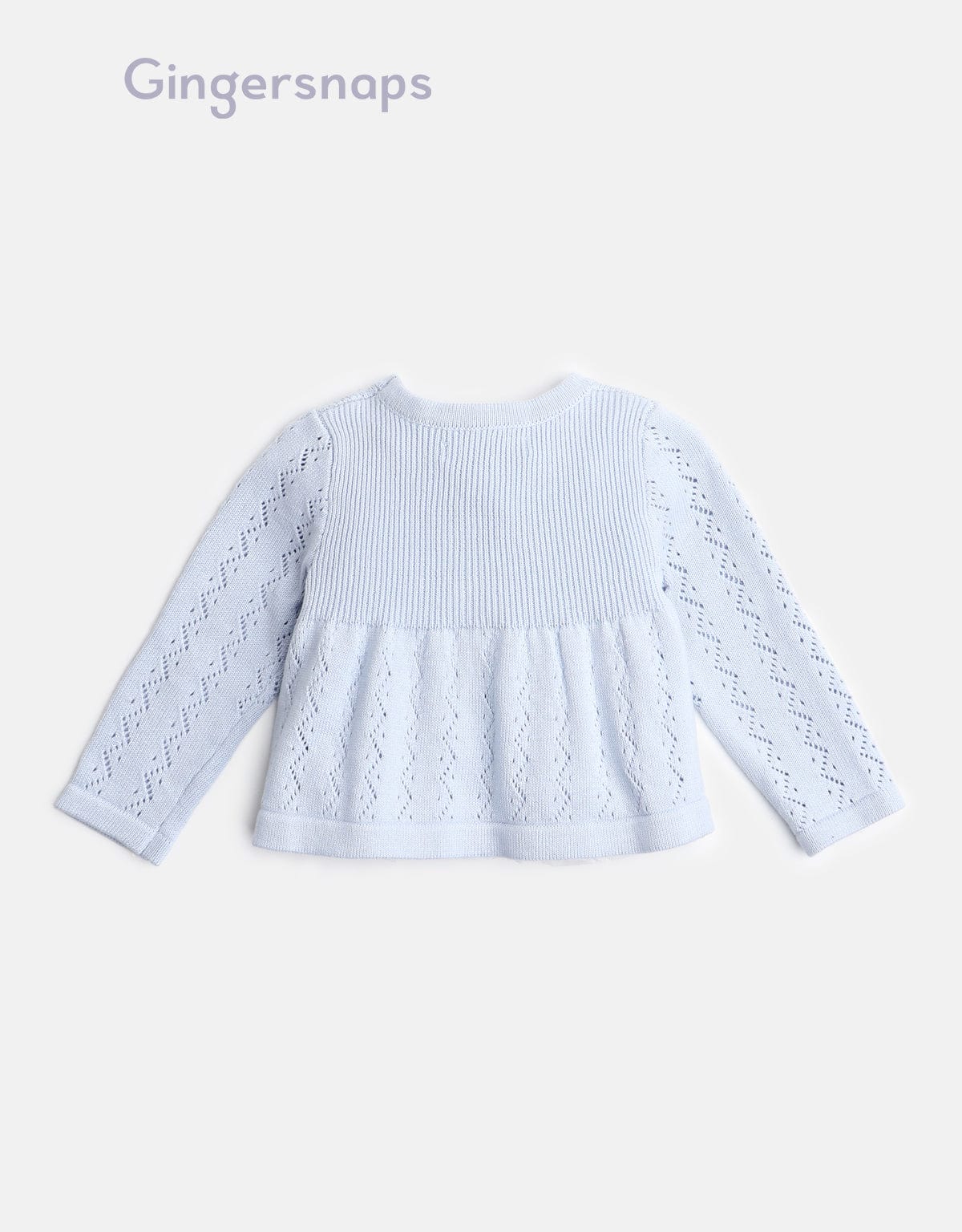 جينجرسنابس بلوزة بأزرار أمامية كم طويل بناتي أزرق