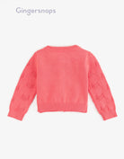 جينجرسنابس بلوزة مخرم كم طويل بأزرار أمامية بناتي أحمر