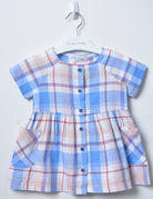 جينجرسنابس فستان كاروهات بجيوب وأزرار أمامية نص كم رضع بناتي متعدد الألوان