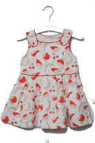 جينجرسنابس فستان منفوش بنقشة موز بناتي رضع أبيض/متعدد الألوان