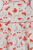 جينجرسنابس فستان منفوش بنقشة موز بناتي رضع أبيض/متعدد الألوان