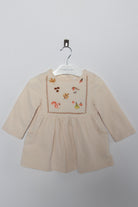 جينجرسنابس فستان رضع بناتي مطرز بجيوب أمامية أخضر رمادي